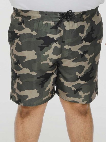 D555 Kody Camo Printed Swimshorts Khaki - Badshorts - Badshorts för herrar i stora storlekar