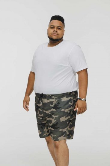 D555 Kody Camo Printed Swimshorts Khaki - Badshorts - Badshorts för herrar i stora storlekar