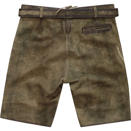 JP1880 Shorts Goat Suede with Belt Buckle Traditional Moss Green - Festkläder - Festkläder – Fira stilfullt och bekvämt