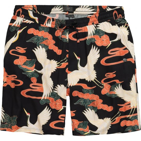 JP1880 Bermuda Shorts Floral All-over Print Black - Shorts - Stora shorts W40-W60