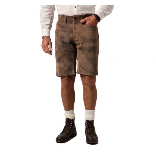 JP1880 Shorts Leather Traditional Cowhide Brown - Shorts - Stora shorts W40-W60