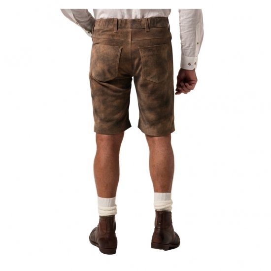JP1880 Shorts Leather Traditional Cowhide Brown - Shorts - Stora shorts W40-W60