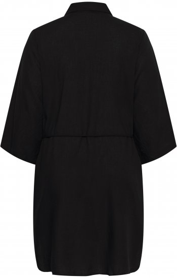 Kaffe Curve Mille Short Shirt Dress Black Deep - Miniklänningar - 