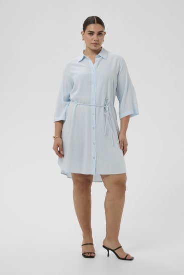 Kaffe Curve Mille Short Shirt Dress Nantucket Breeze Blue - Miniklänningar - 