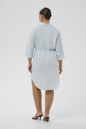 Kaffe Curve Mille Short Shirt Dress Nantucket Breeze Blue - Miniklänningar - 