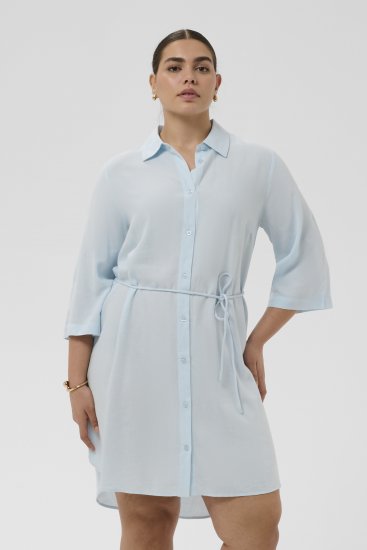 Kaffe Curve Mille Short Shirt Dress Nantucket Breeze Blue - Miniklänningar - 