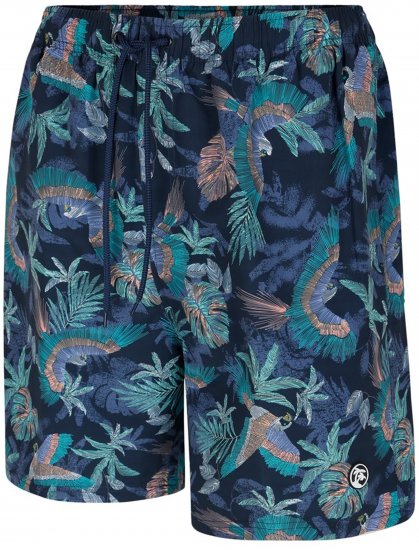 Espionage SW100 Bird Print Swimshorts Blue - Badkläder - Badshorts för herrar i stora storlekar