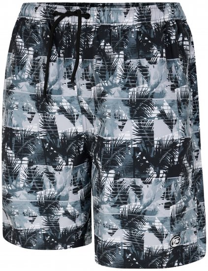 Espionage SW104 Mono Print Cargo Swimshorts Black - Badkläder - Badshorts för herrar i stora storlekar