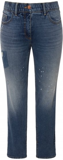 Ulla Popken Distressed Stretch Fit Sarah Jeans Blue Denim - Jeans & Byxor i Stora Storlekar – Plus Size - 