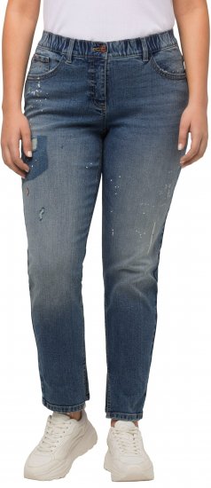 Ulla Popken Distressed Stretch Fit Boyfriend Jeans Blue Denim - Jeans & Byxor i Stora Storlekar – Plus Size - 