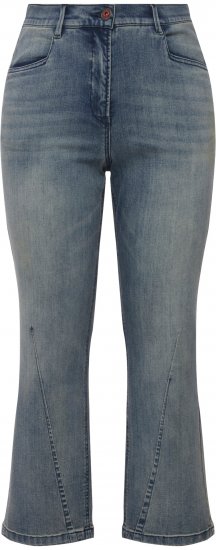 Ulla Popken Splatter Painted Jeans Washed Blue Denim - Jeans & Byxor i Stora Storlekar – Plus Size - 