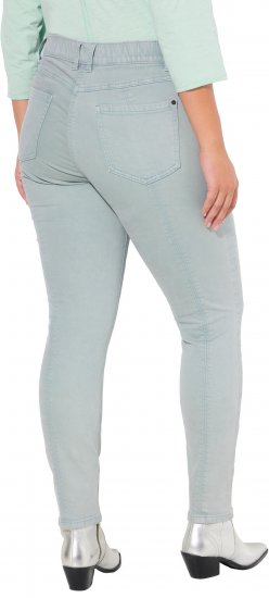 Ulla Popken Slim Leg Light Wash Jeans Light Moss Light Moss Green - Jeans & Byxor i Stora Storlekar – Plus Size - 