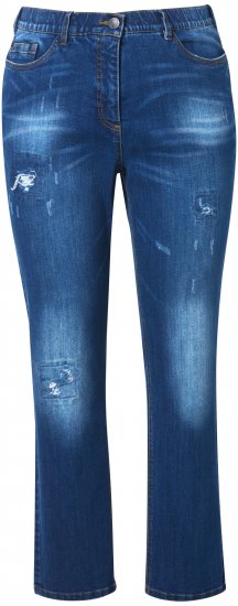 Ulla Popken Lightly Distressed Stretch Fit Jeans Blue Denim - Jeans & Byxor i Stora Storlekar – Plus Size - 