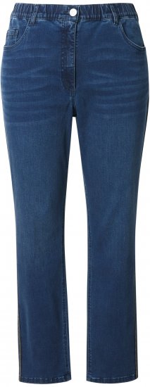 Ulla Popken Rhinestone Seam Stretch Fit Jeans Blue Denim - Jeans & Byxor i Stora Storlekar – Plus Size - 