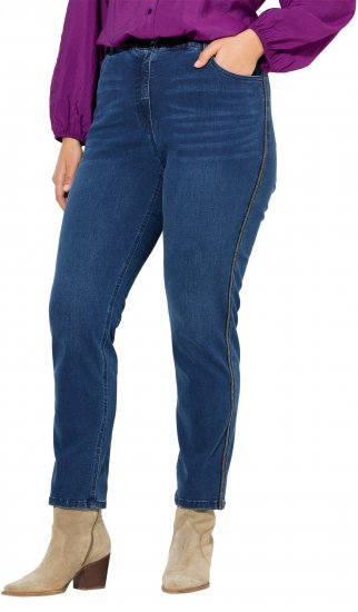 Ulla Popken Splatter Painted Jeans Blue - Jeans & Byxor i Stora Storlekar – Plus Size - 