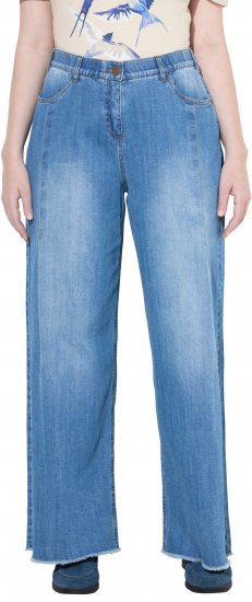Ulla Popken Extra Wide Leg Stretch Fit Jeans Light Blue - Jeans & Byxor i Stora Storlekar – Plus Size - 