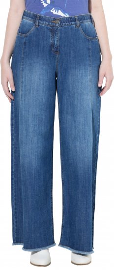 Ulla Popken Extra Wide Leg Stretch Fit Jeans Denim Blue - Jeans & Byxor i Stora Storlekar – Plus Size - 