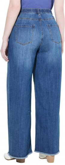 Ulla Popken Extra Wide Leg Stretch Fit Jeans Denim Blue - Jeans & Byxor i Stora Storlekar – Plus Size - 