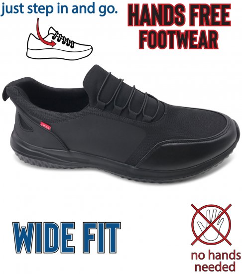 D555 Doncaster Kingsize Hands Free with Faux Laces Black - Sneakers - 