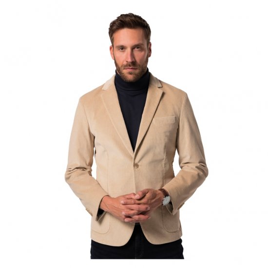 JP1880 Suit Jacket Corduroy Business Sand - Kostymer och kavajer - Kostymer i stora storlekar