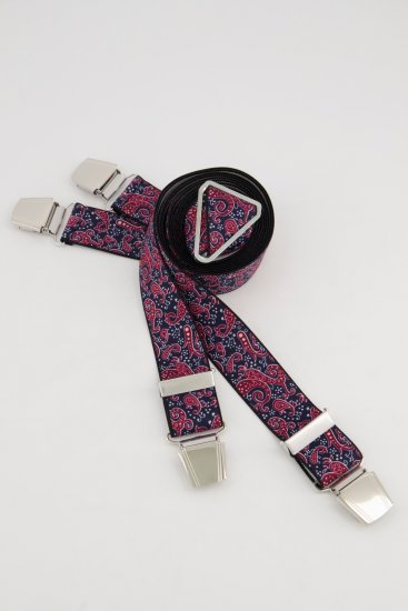 JP1880 Suspenders with Adjustable Length Burgundy Red - Accessoarer - 