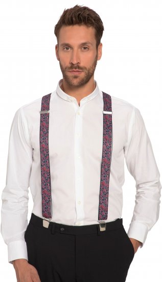 JP1880 Suspenders with Adjustable Length Burgundy Red - Accessoarer - 