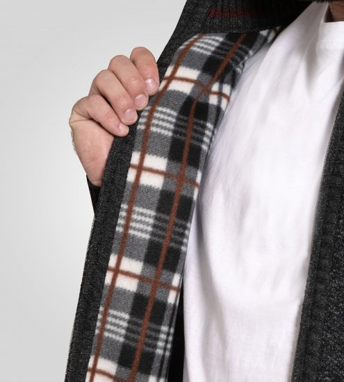 D555 Dereham 2 Knitted Sweater with Zipper Charcoal Marl - Tröjor & hoodies - Stora hoodies & tröjor - 2XL-14XL