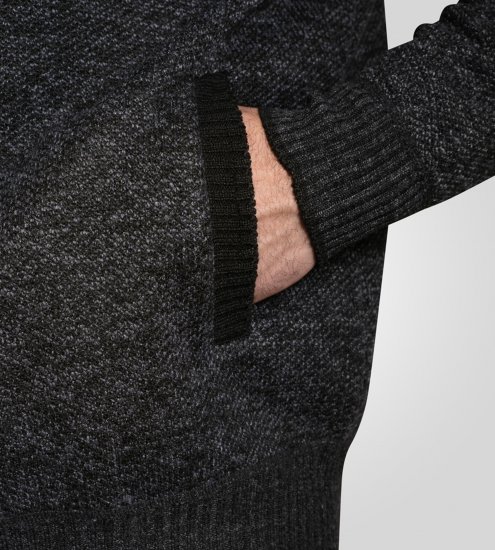 D555 Dereham 2 Knitted Sweater with Zipper Charcoal TALL - TALL tröjor - 