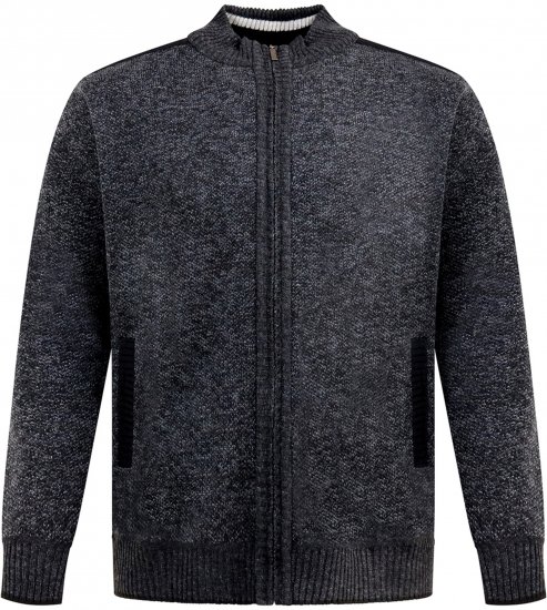 D555 Dereham 2 Knitted Sweater with Zipper Charcoal Marl - Tröjor & hoodies - Stora hoodies & tröjor - 2XL-14XL