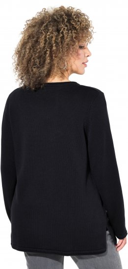 Ulla Popken Sequined Star Rolled Edge Sweater Black - Collegetröjor & hoodies - 