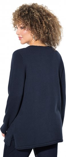 Ulla Popken Sequined Star Rolled Edge Sweater Navy - Collegetröjor & hoodies - 