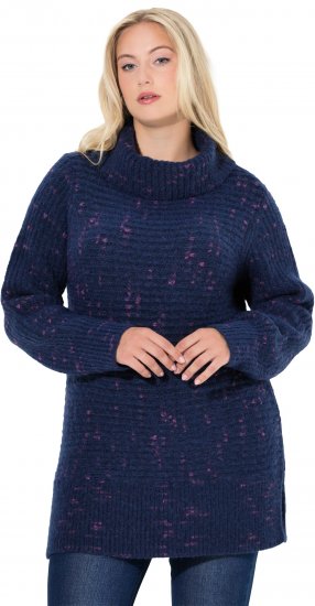 Ulla Popken Space Yarn Oversized Turtleneck Sweater Blue - Collegetröjor & hoodies - 