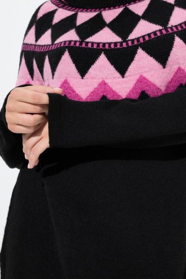 Ulla Popken Neon Alpine Pattern Long Sleeve Turtleneck Sweater Light Pink - Collegetröjor & hoodies - Mjuka tröjor och hoodies i stora storlekar