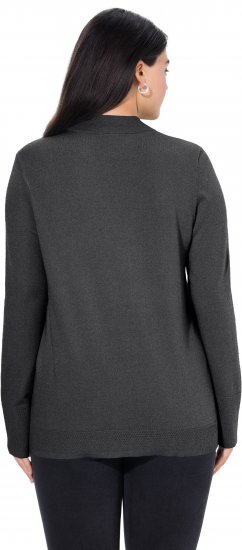 Ulla Popken Long Sleeves Mock Turtleneck Sweater Charcoal Grey Melange - Collegetröjor & hoodies - 