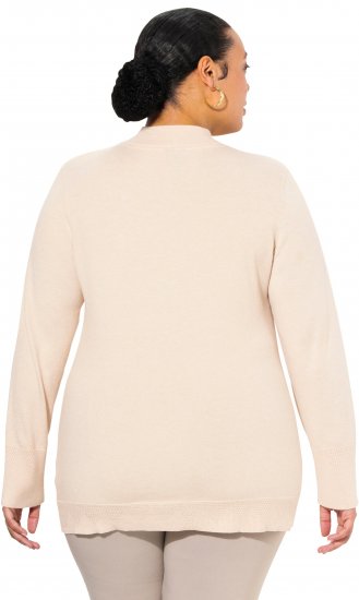 Ulla Popken Long Sleeves Mock Turtleneck Sweater Nature Melange - Collegetröjor & hoodies - 