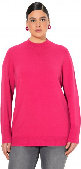 Ulla Popken Long Sleeves Mock Turtleneck Sweater Red Pink - Collegetröjor & hoodies - 