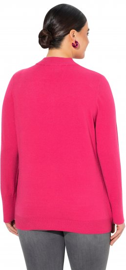 Ulla Popken Long Sleeves Mock Turtleneck Sweater Red Pink - Collegetröjor & hoodies - 