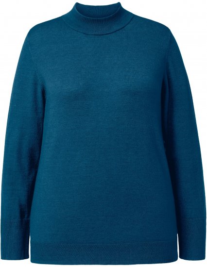 Ulla Popken Long Sleeves Mock Turtleneck Sweater Emerald Green - Collegetröjor & hoodies - 