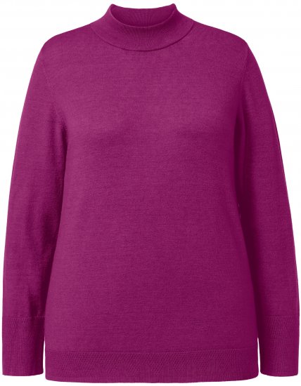 Ulla Popken Long Sleeves Mock Turtleneck Sweater Berry - Collegetröjor & hoodies - 