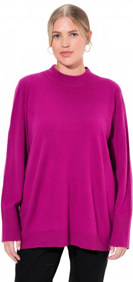 Ulla Popken Long Sleeves Mock Turtleneck Sweater Berry - Collegetröjor & hoodies - 