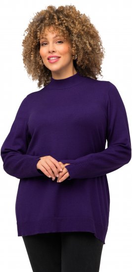 Ulla Popken Long Sleeves Mock Turtleneck Sweater Deep Violet - Collegetröjor & hoodies - 