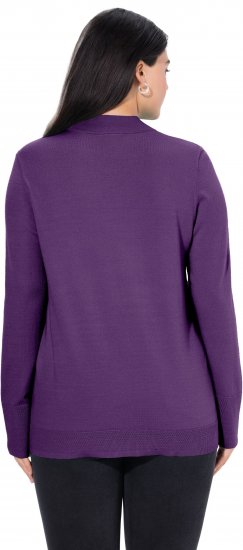 Ulla Popken Long Sleeves Mock Turtleneck Sweater Deep Violet - Collegetröjor & hoodies - 