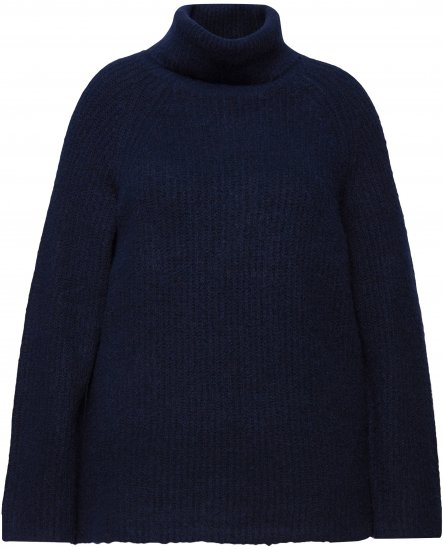 Ulla Popken Ribbed Knit Turtleneck Sweater Navy - Collegetröjor & hoodies - 