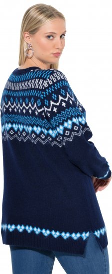 Ulla Popken Norwegian Style Pastel Tone Long Sleeve Sweater Ink Blue - Collegetröjor & hoodies - 