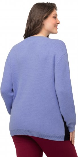Ulla Popken Long Sleeve Knit Mountain Range Sweater Bright Purple - Collegetröjor & hoodies - 