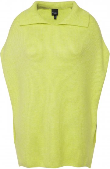 Ulla Popken Oversized Knit Sweater Vest Lime Green - Collegetröjor & hoodies - 