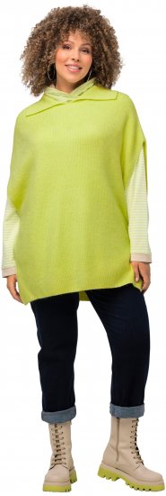 Ulla Popken Oversized Knit Sweater Vest Lime Green - Collegetröjor & hoodies - 