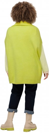 Ulla Popken Oversized Knit Sweater Vest Lime Green - Collegetröjor & hoodies - 