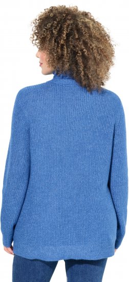 Ulla Popken Cable Knit Long Sleeve Turtleneck Sweater Teal Blue - Collegetröjor & hoodies - 