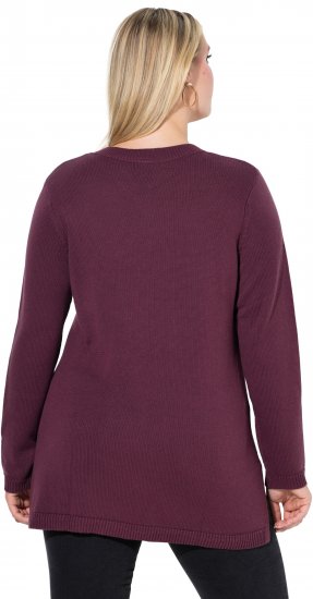 Ulla Popken Gingerbread Man Christmas Sweater Dark Wine Red - Collegetröjor & hoodies - 